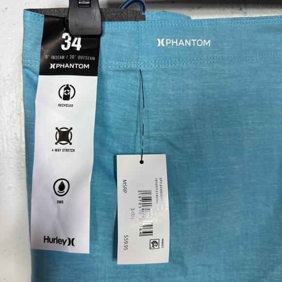 Hurley Phantom Naturals Weekender 20" Boardshorts Tahitian Teal 34 $60 - Picture 3 of 10